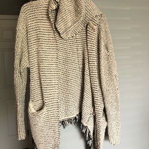 Free People Hooded Fringe Sweater